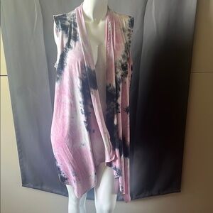 Popana Pink and Blue Tie-Dye Swim Coverup